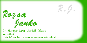 rozsa janko business card