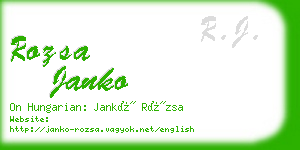 rozsa janko business card